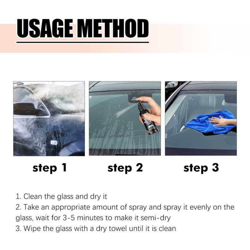 Daily Care Car Glass Spray - Hydrophobic Antifog for Clear Safe Drives - Image 6
