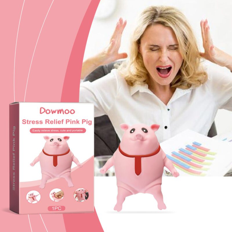 Dowmoo Pink Pig Toy: Cute Soft Squeeze Toy for Daily Joy & Fun - Image 2