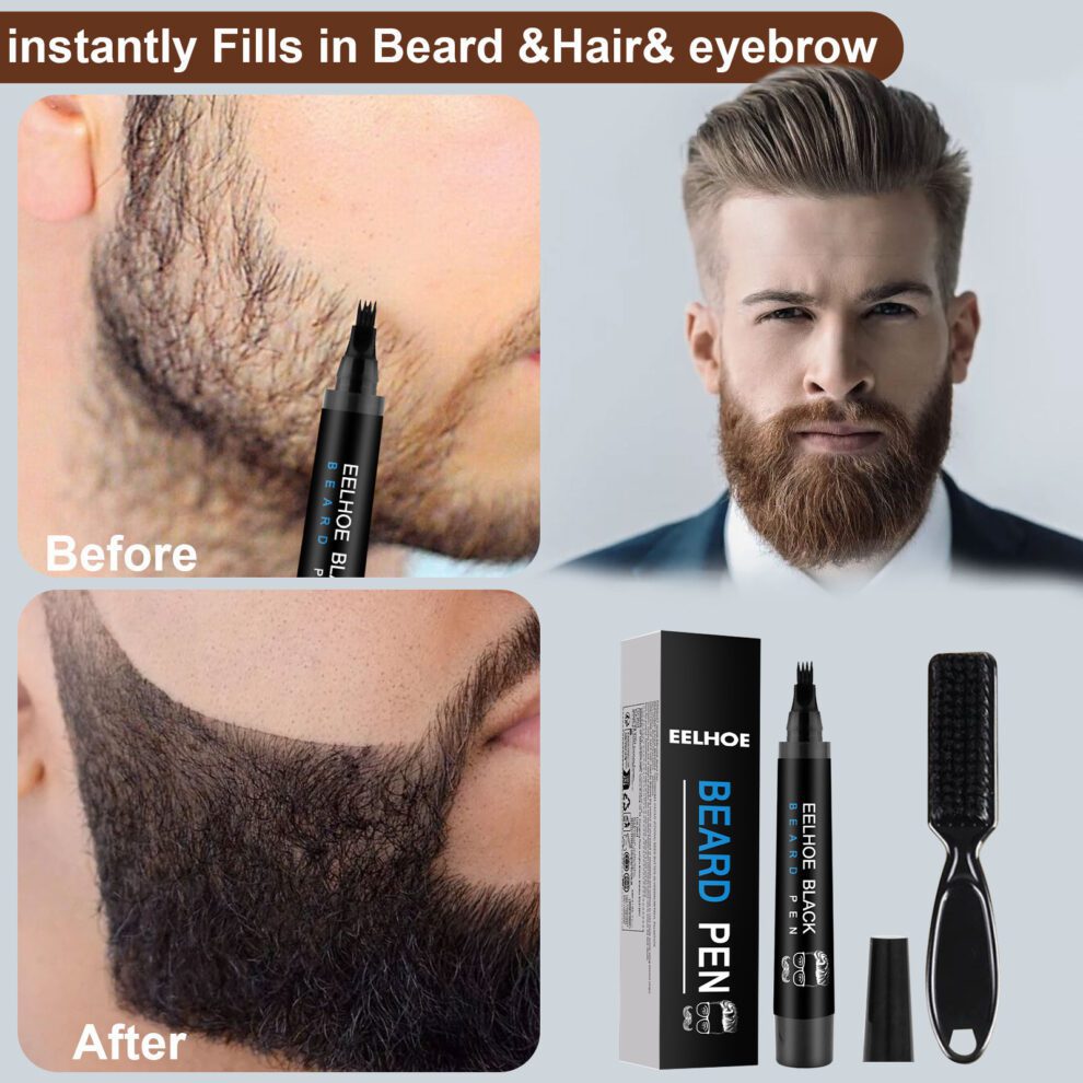 EELHOE Beard Pen Kit - Natural Daily Care, Waterproof, Confident - Image 3