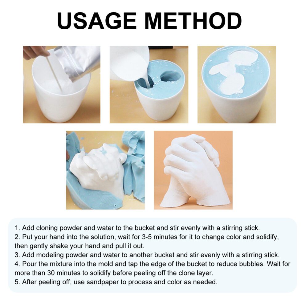EELHOE Hands Casting Kit, Natural Alginate Love Memory Gift - Image 6