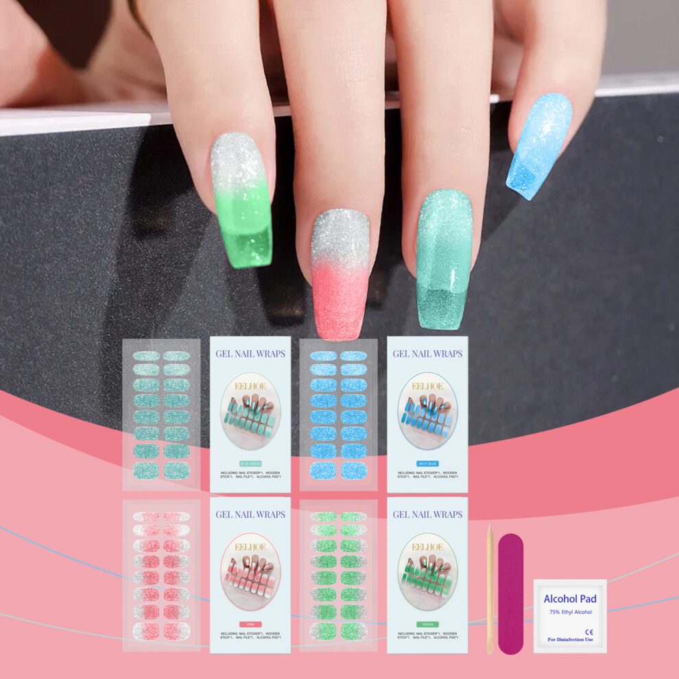 EELHOE Mini Shimmer Minimalist Nail Stickers - Daily Care Delight - Image 2