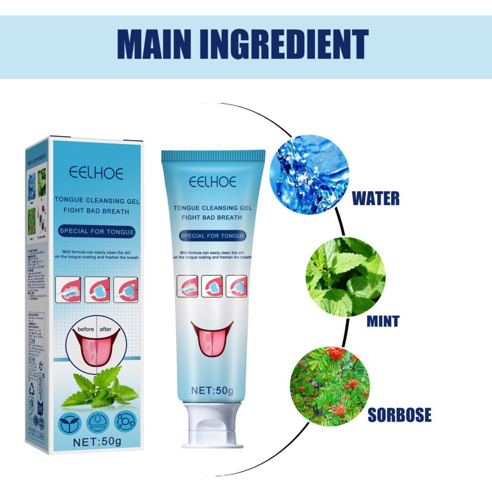 EELHOE Minty Tongue Care Gel - Daily Freshness with Brush - Image 5