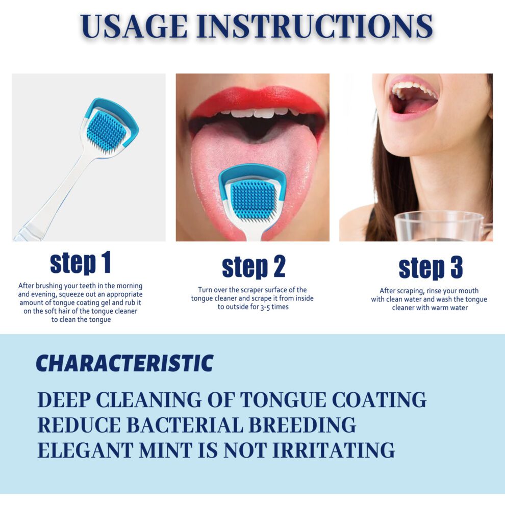 EELHOE Minty Tongue Care Gel - Daily Freshness with Brush - Image 6