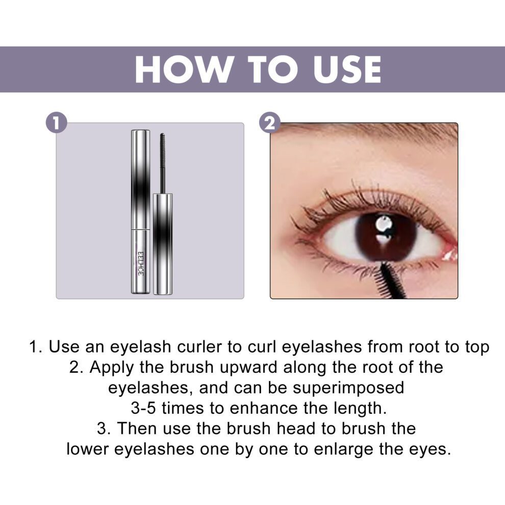 EELHOE Natural Mascara - Gorgeous Thick Lashes, Sweat-Proof Daily Care - Image 7