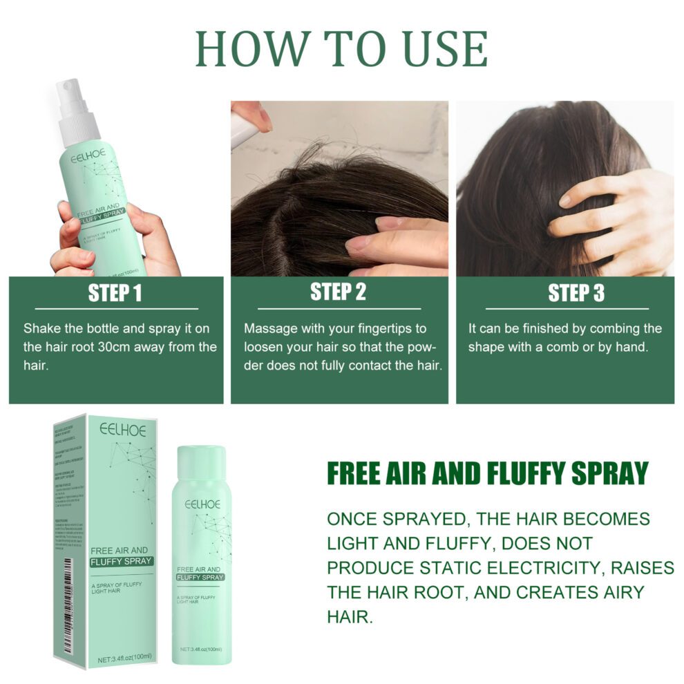 EELHOE No-Wash Dry Hair Spray - Light, Fluffy Daily Refresh - Image 6