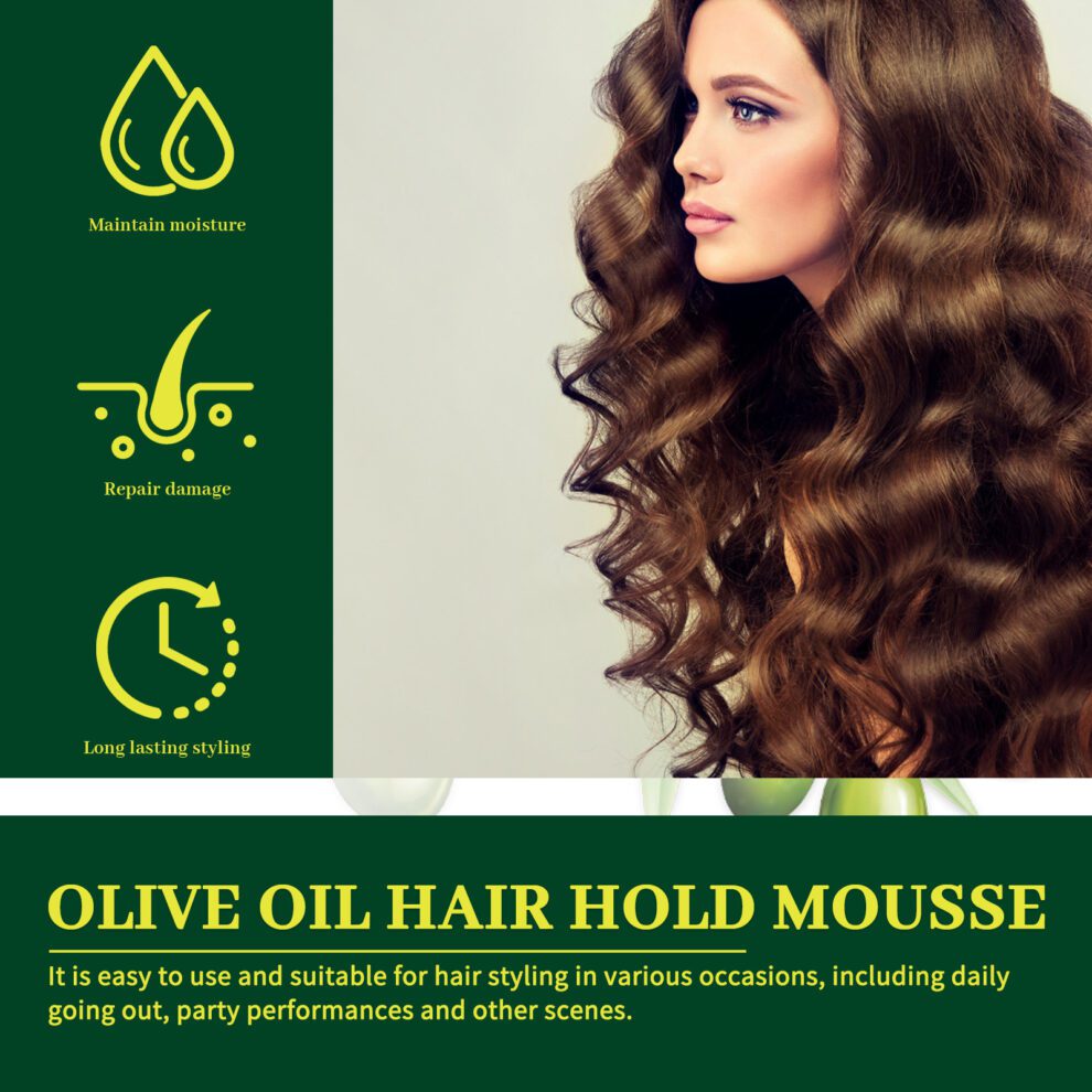 EELHOE Olive Oil Hair Mousse - Gentle Daily Care for Silky Curls - Image 4