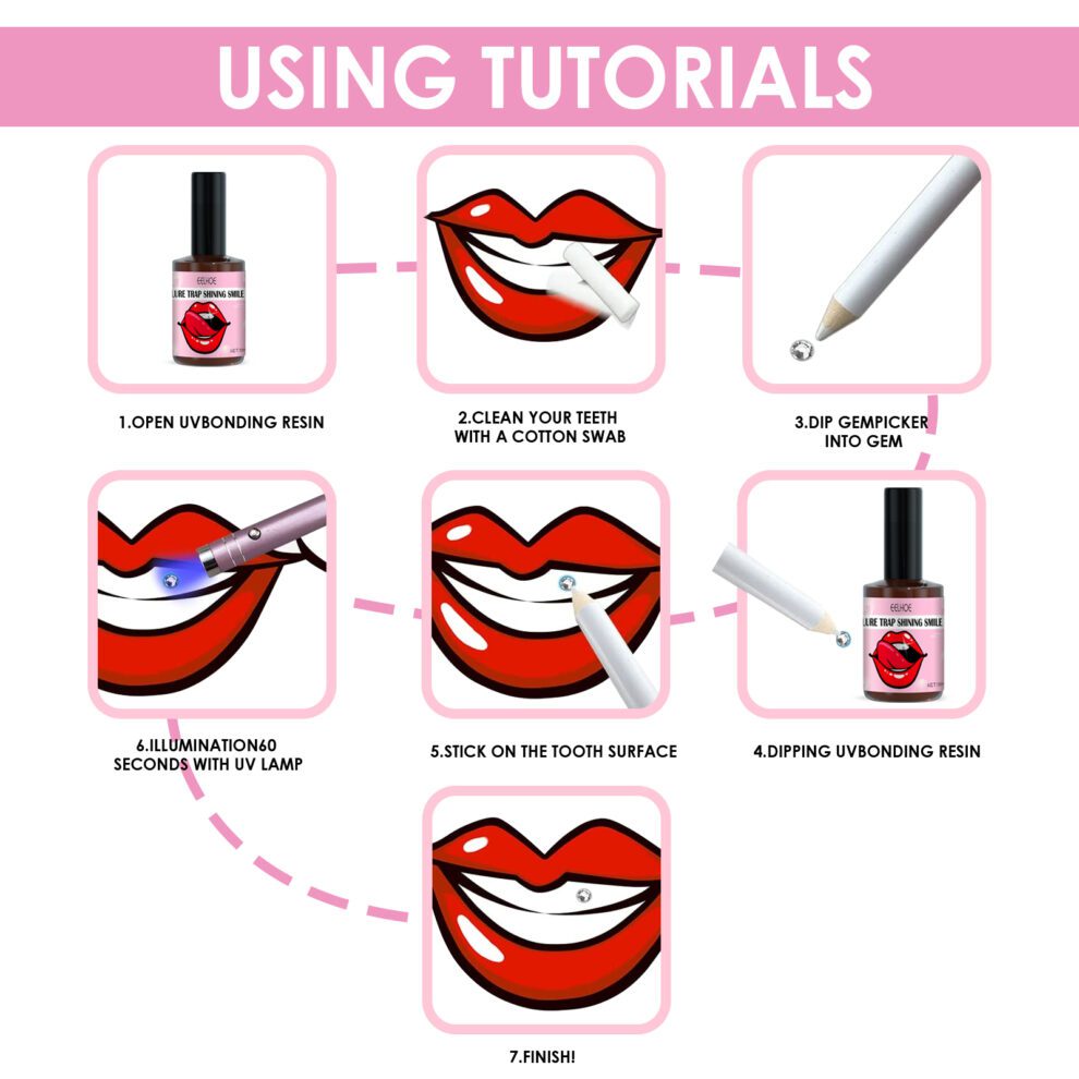 EELHOE Teeth Gem Set - Easy Install, Daily Sparkle & Beautiful Smile - Image 6
