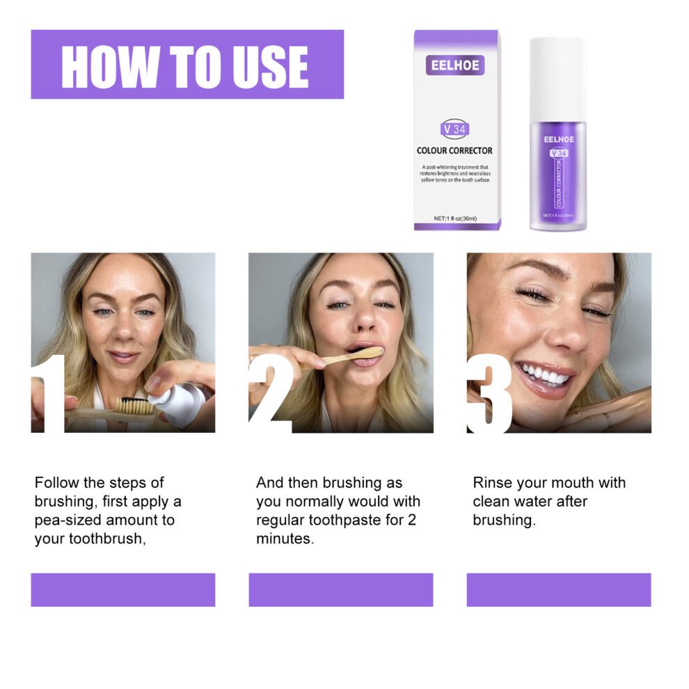 EELHOE V34 Purple Toothpaste: Daily Care for Brighter Smiles - Image 6