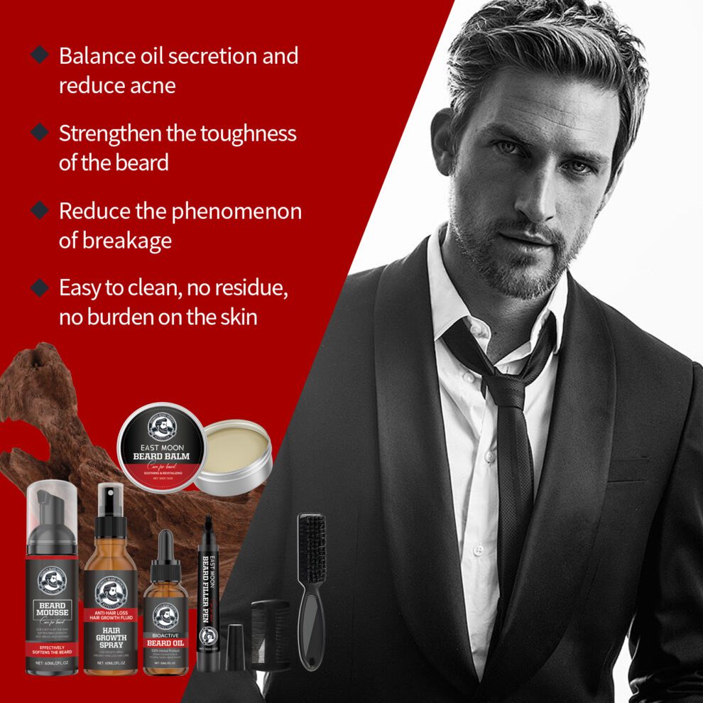 East Moon Men's Beard Care Set - Natural Daily Moisture & Softness - Image 3