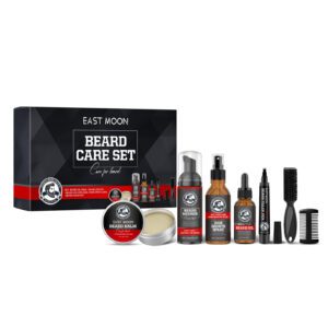 East Moon Men's Beard Care Set - Natural Daily Moisture & Softness
