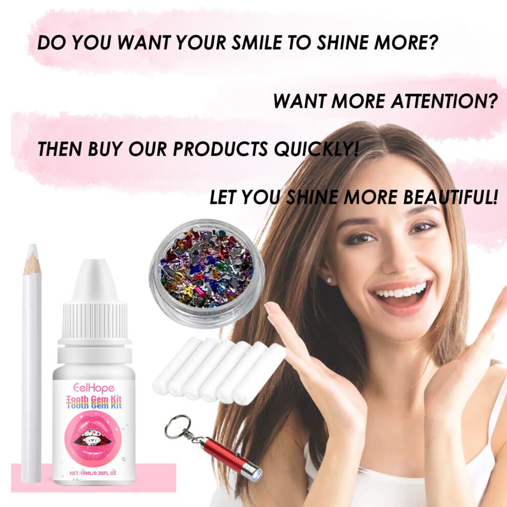 Eelhope Tooth Gem Kit, Hip Hop Style DIY Dazzling Smile Set - Image 4