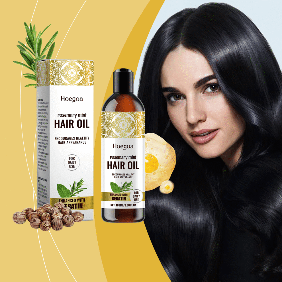 Hoegoa Rosemary Mint Hair Oil - Gentle Daily Care, Natural Shine - Image 2