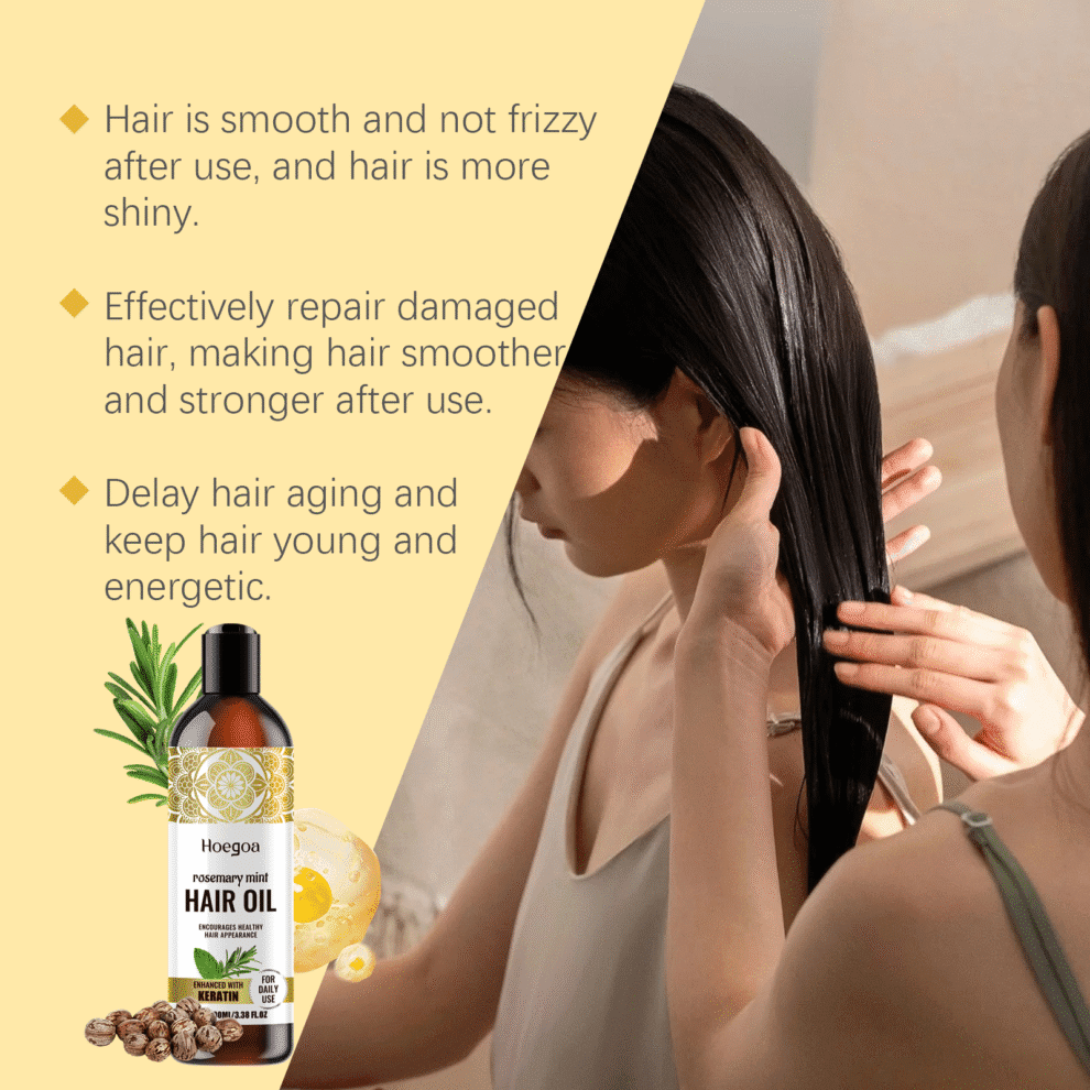 Hoegoa Rosemary Mint Hair Oil - Gentle Daily Care, Natural Shine - Image 3