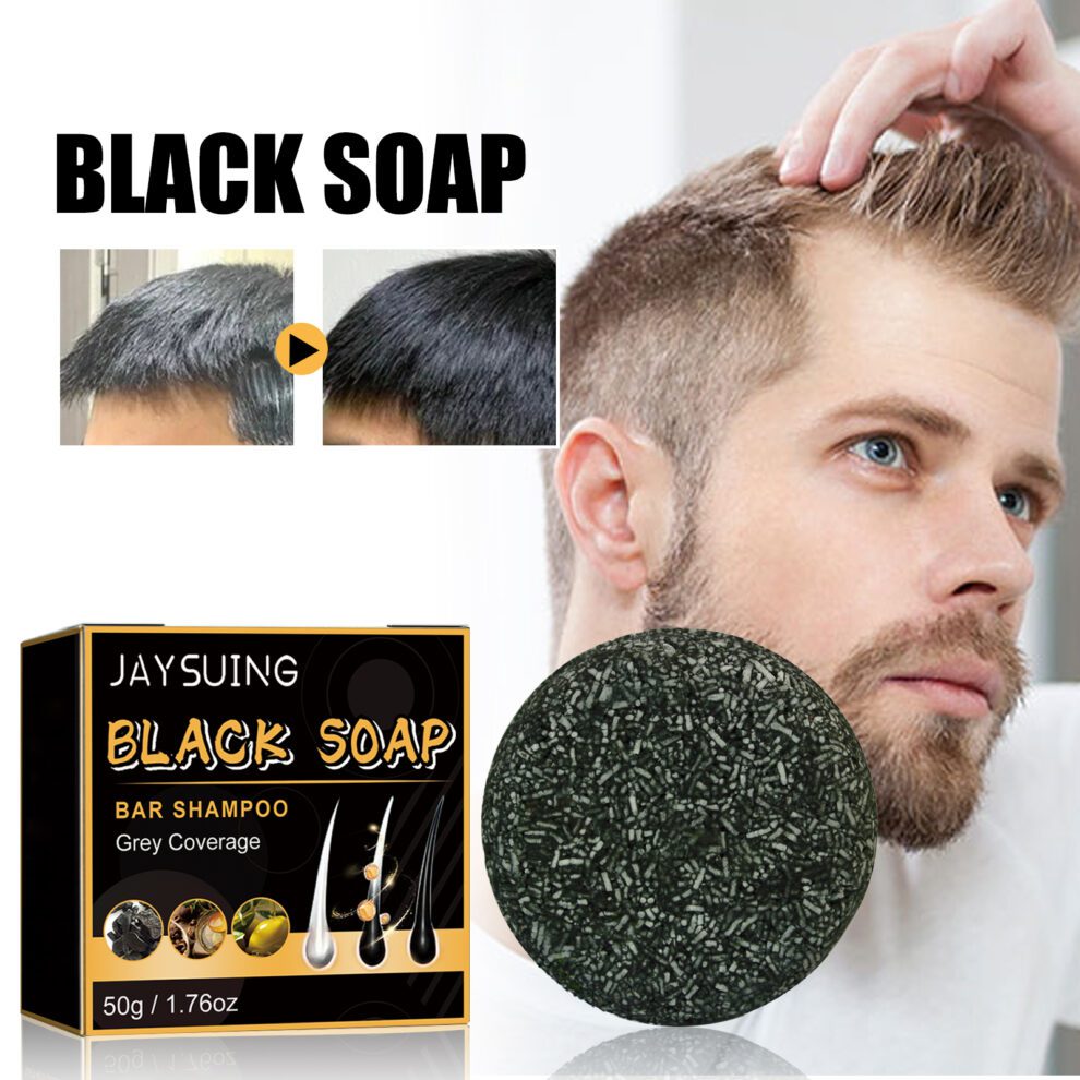 Jaysuing Natural Black Soap Shampoo – Gentle Daily Care for Thick Shiny Hair - Image 2