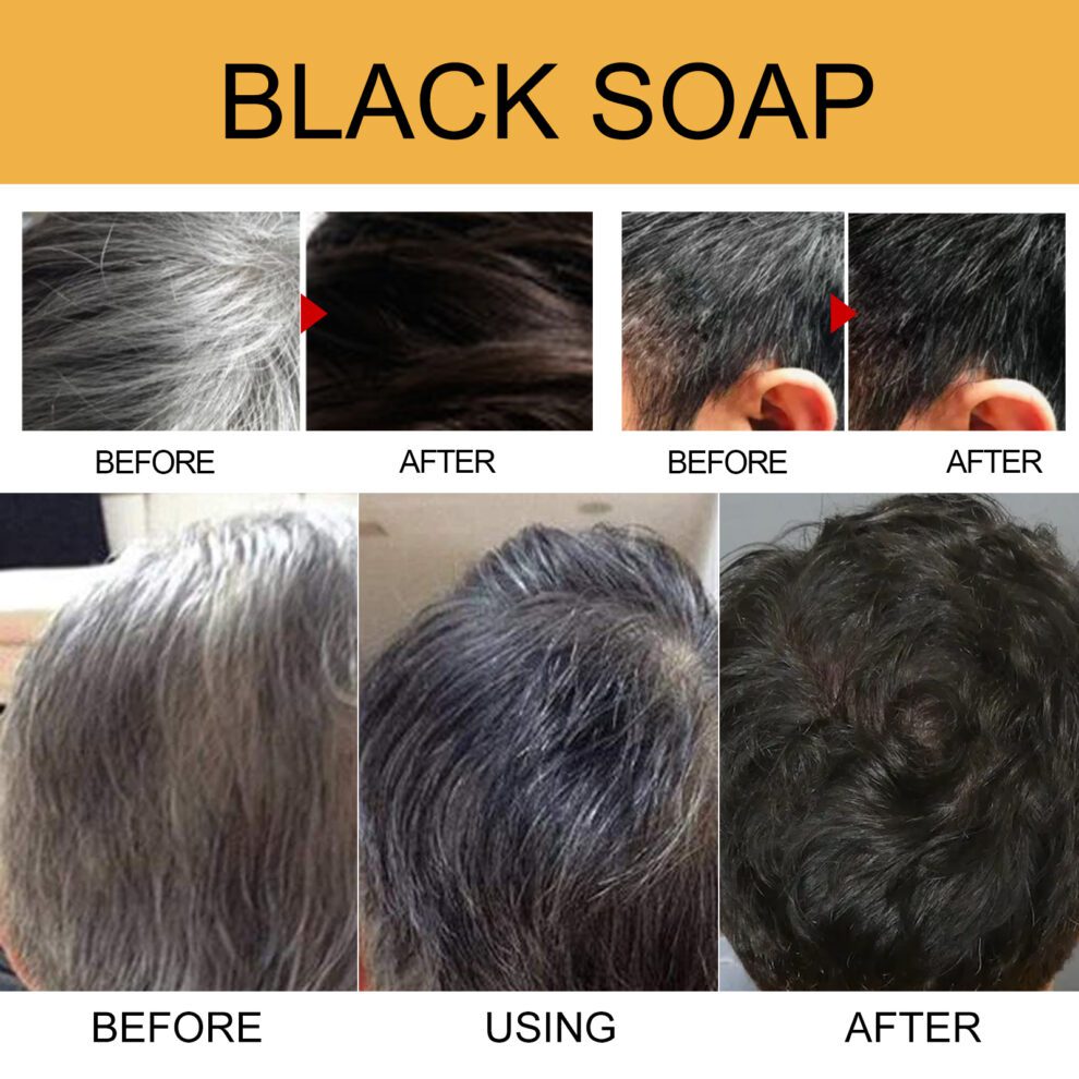Jaysuing Natural Black Soap Shampoo – Gentle Daily Care for Thick Shiny Hair - Image 3