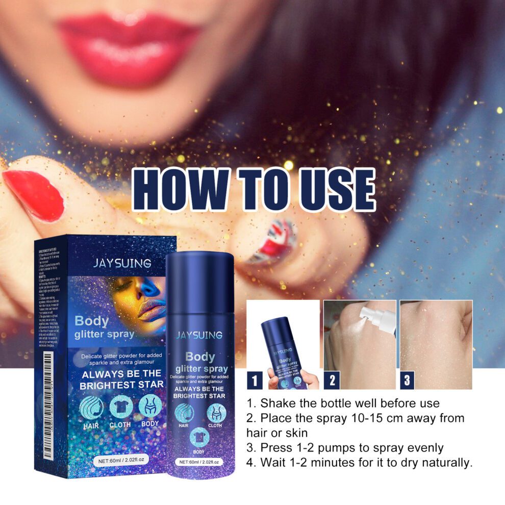 Jaysuing Natural Glitter Spray - Shiny Cheer for Daily Sparkle - Image 5