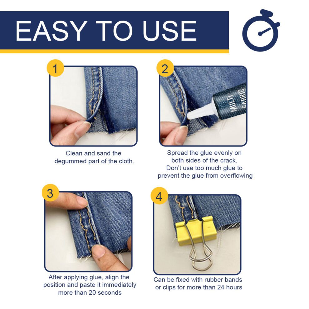 Jue-Fish Daily Care Fabric Glue - Gentle Ripped Jeans Repair - Image 6