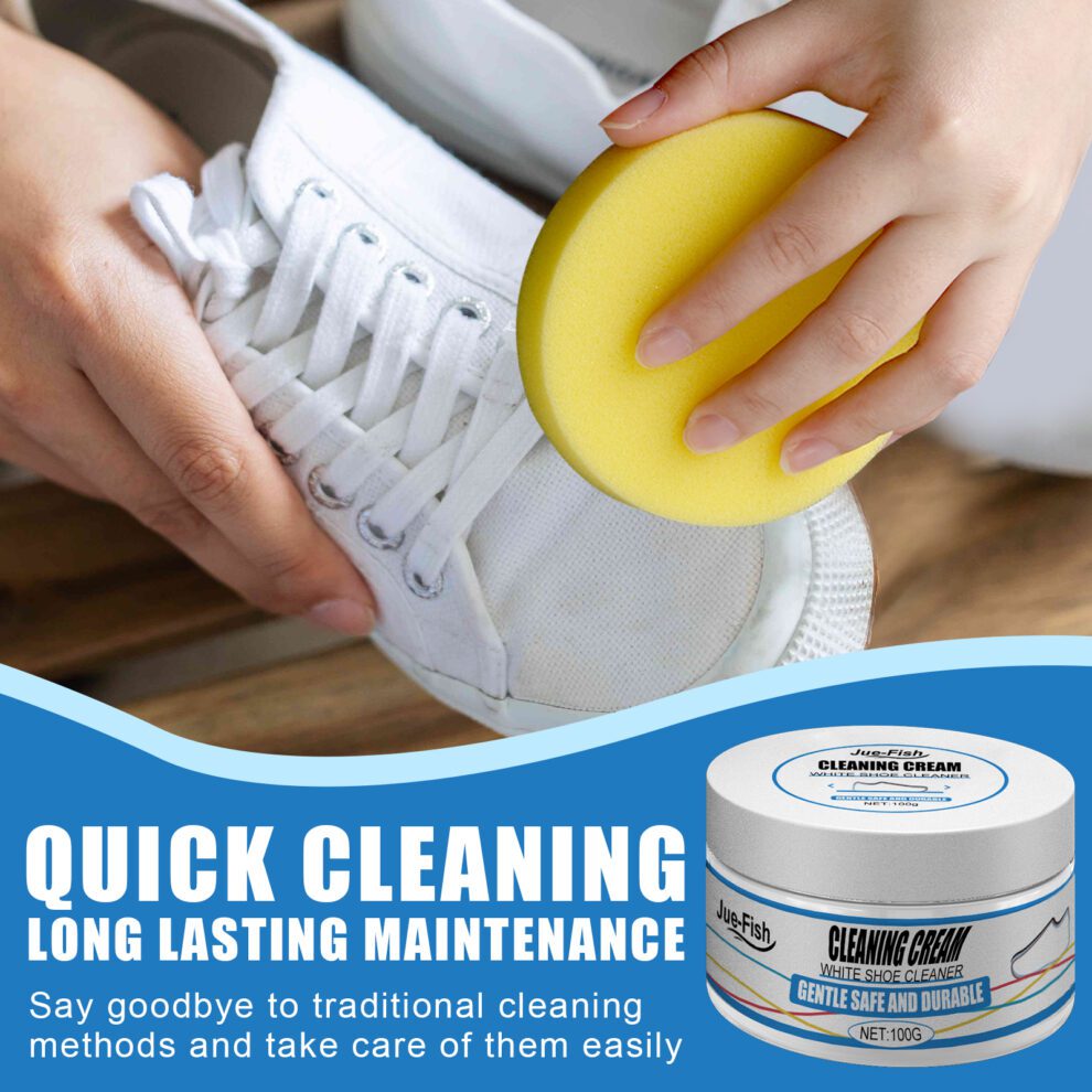 Jue-Fish White Shoes Daily Care Cream - Gentle & Fresh Cleaner - Image 2