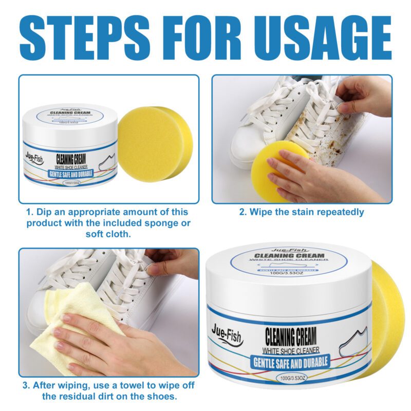 Jue-Fish White Sports Shoes Cleaning Cream - Natural Daily Freshness Care - Image 5