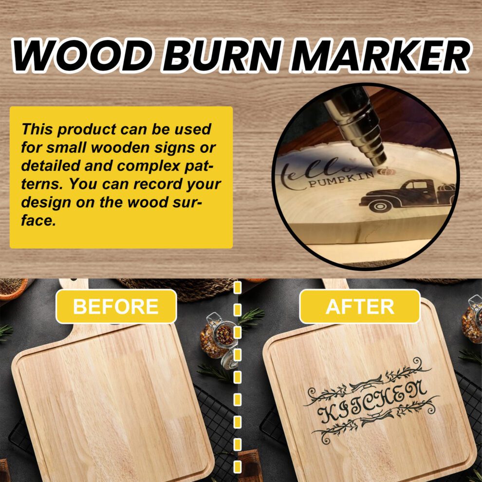 Jue-Fish Wood Burning Marker | DIY Coaster Craft Pen for Wood Art - Image 3