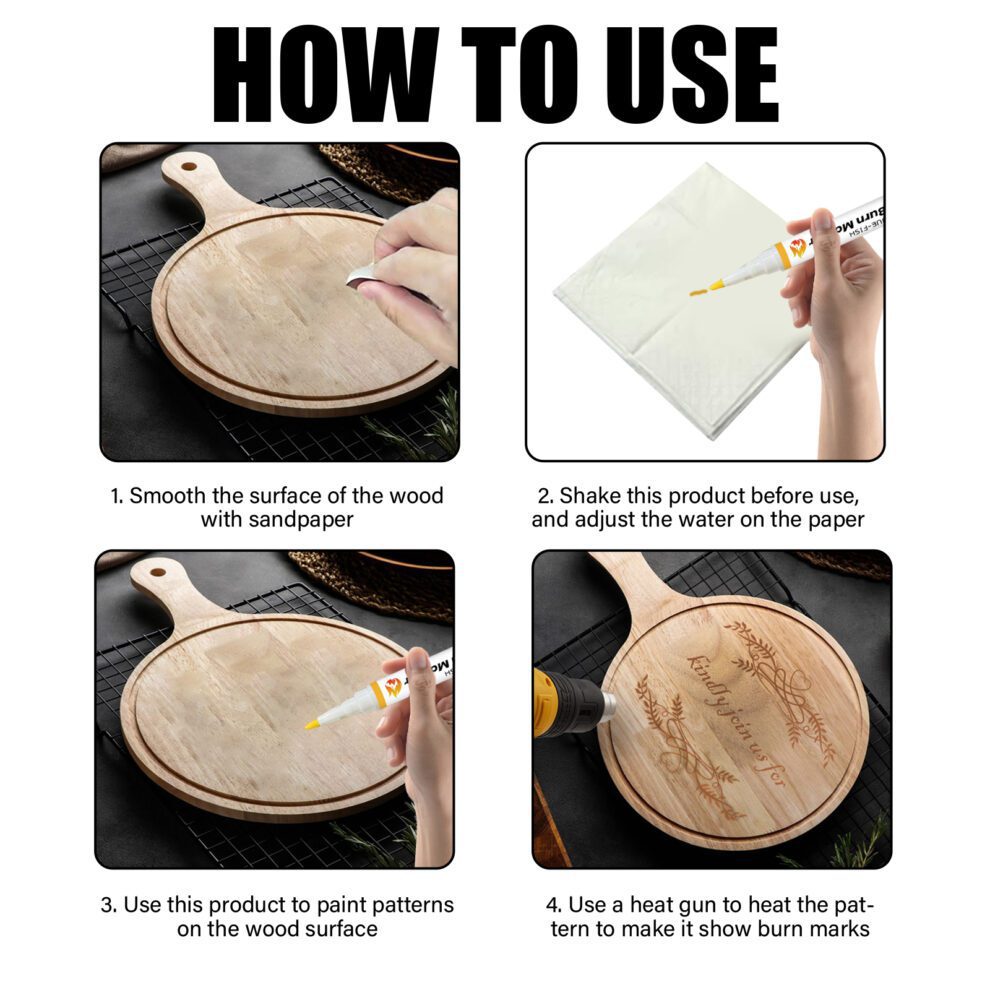 Jue-Fish Wood Burning Marker | DIY Coaster Craft Pen for Wood Art - Image 5