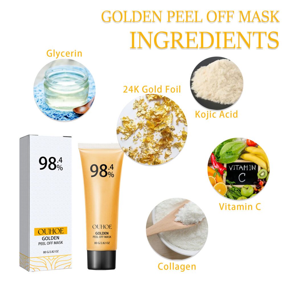 OUHOE 24K Gold Peel Mask - Gentle Daily Care for Glowing Skin - Image 5