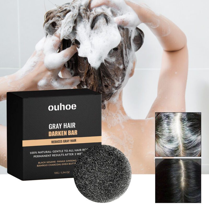 OUHOE Black Hair Soap - Natural Daily Care for Shiny Tresses - Image 2