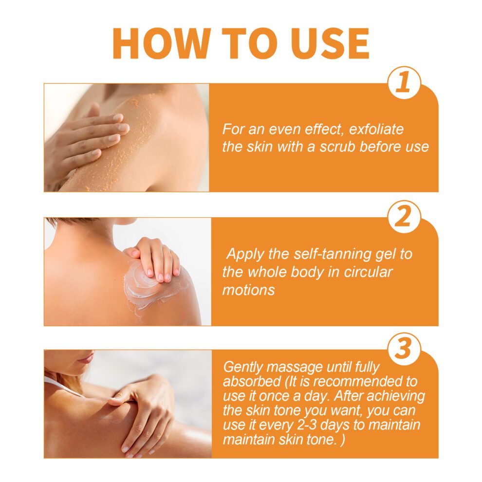 OUHOE Black Natural Tanning Gel - Daily Hydration for Glowing Skin - Image 6