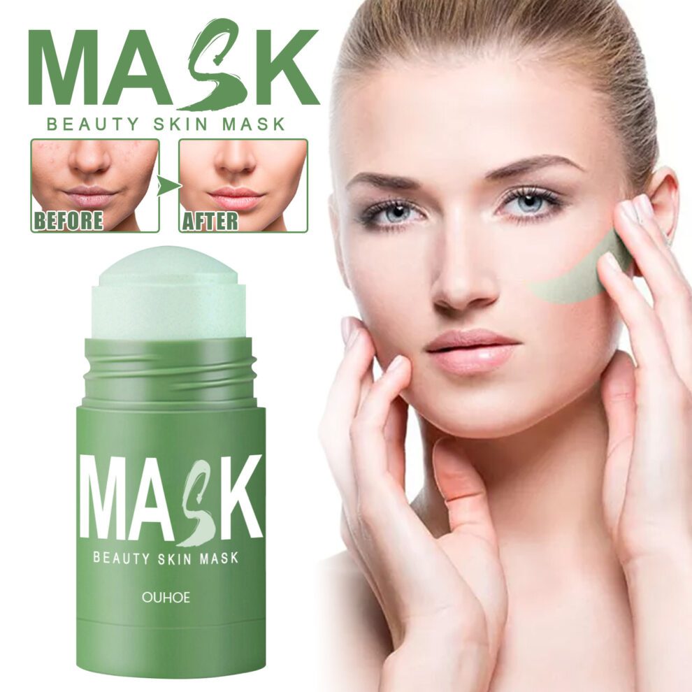 OUHOE Green Tea Mask Stick - Natural Daily Care for Soft, Shiny Skin - Image 2