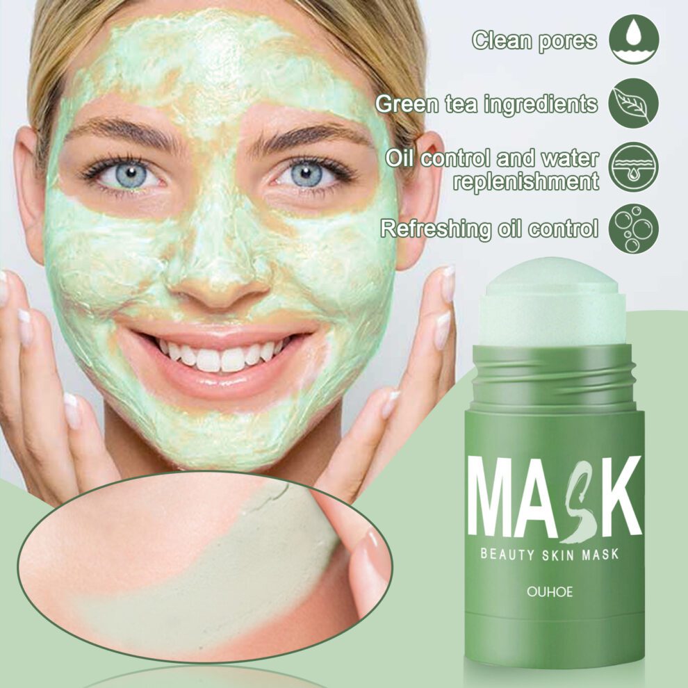 OUHOE Green Tea Mask Stick - Natural Daily Care for Soft, Shiny Skin - Image 3