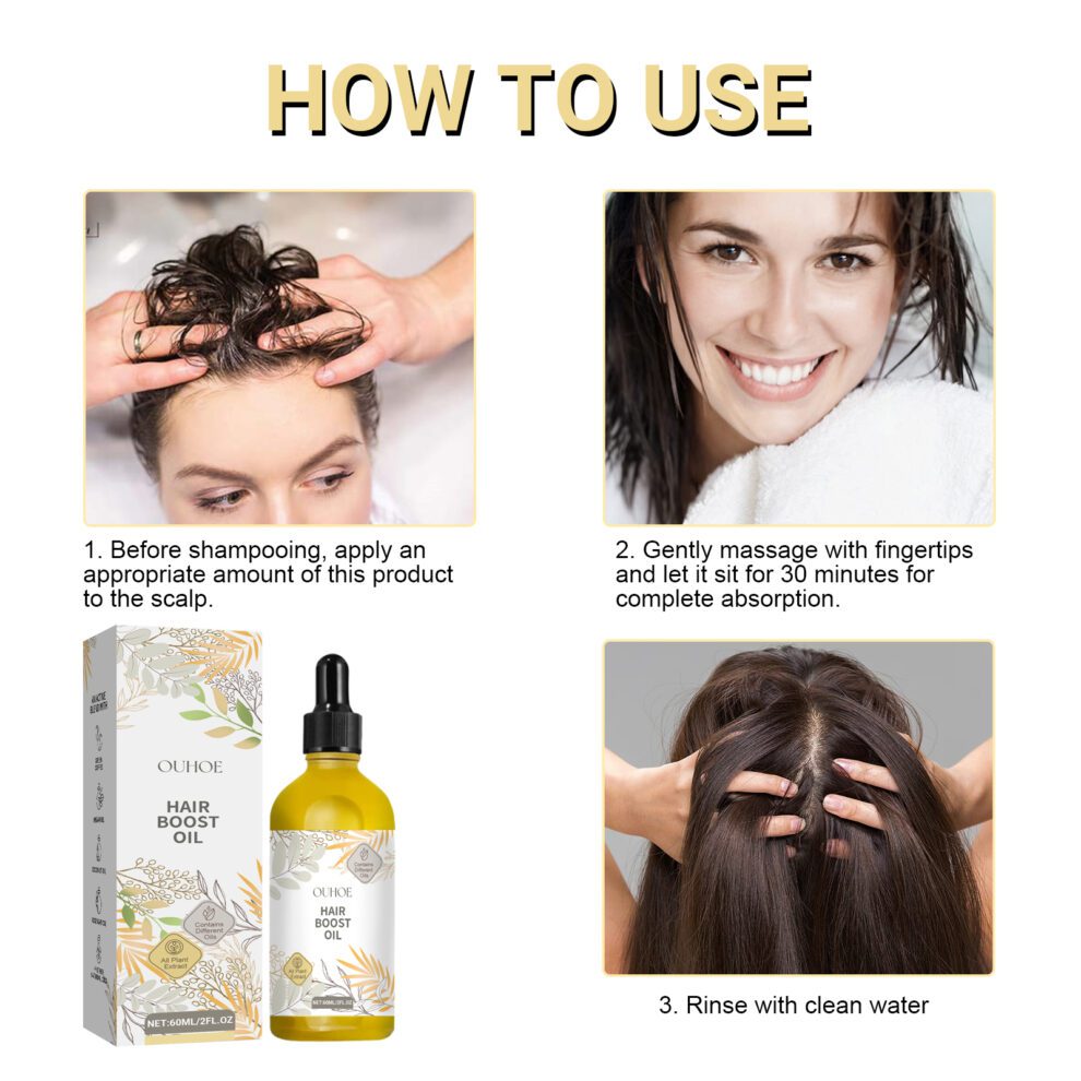 OUHOE Natural Hair Oil - Rosemary, Castor, Coconut | Gentle Daily Care & Soft Shine - Image 6