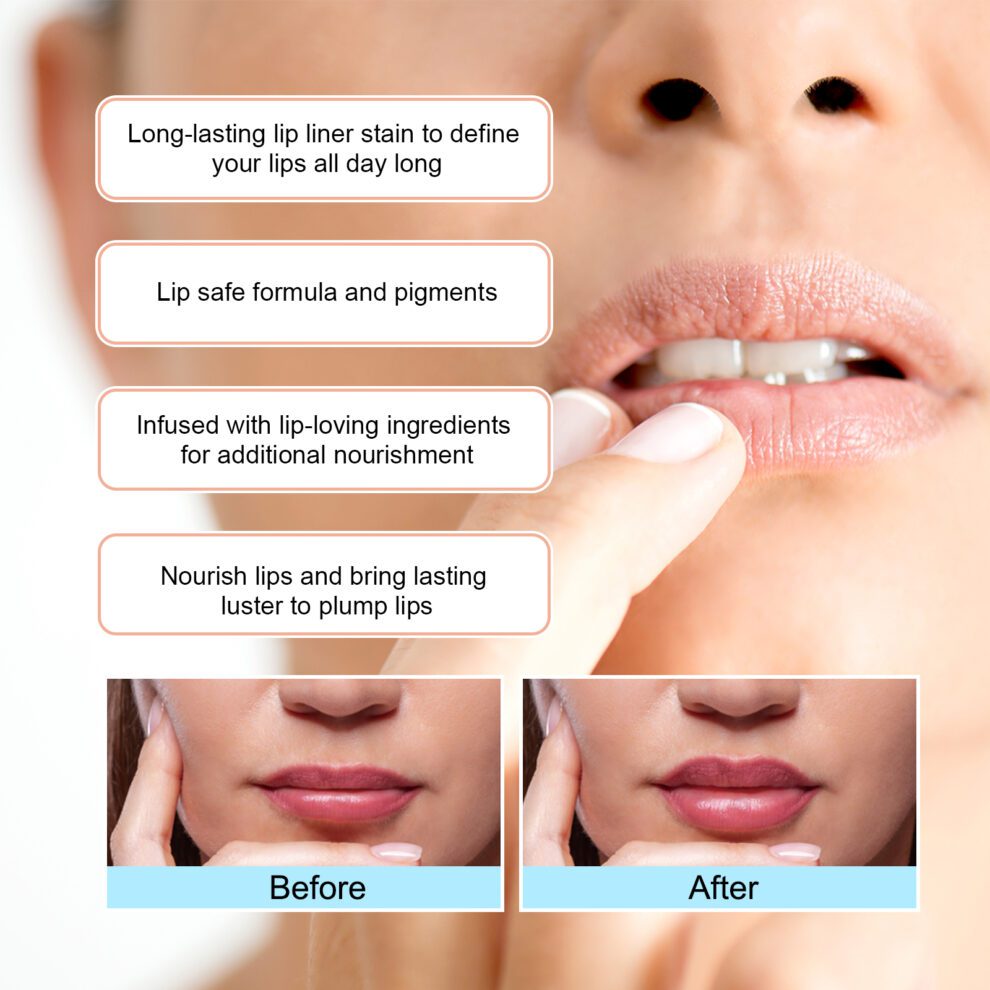 OUHOE Natural Lip Liner (Dark Brown) Nourish Lips, Long-Lasting Care - Image 3