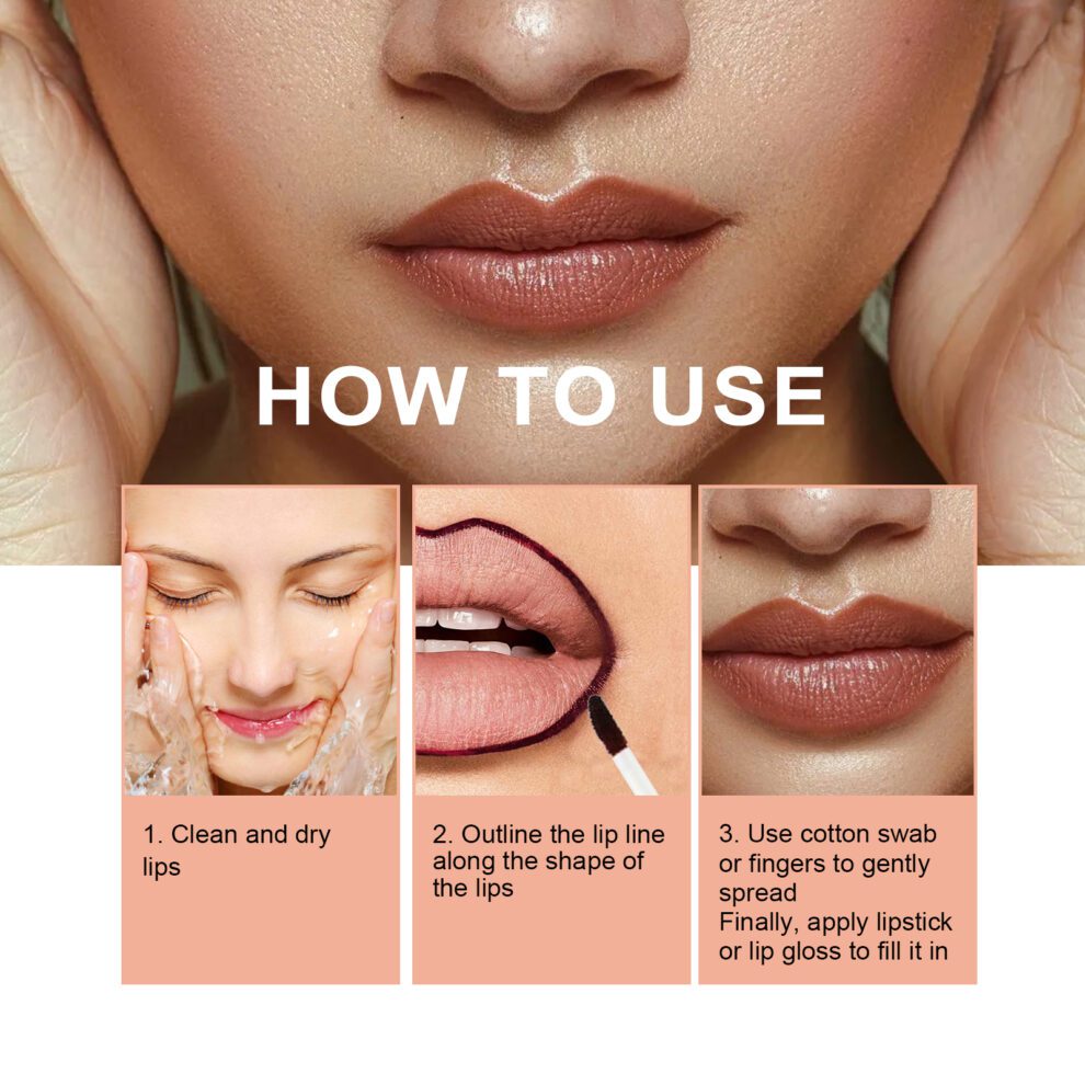 OUHOE Natural Lip Liner (Dark Brown) Nourish Lips, Long-Lasting Care - Image 6
