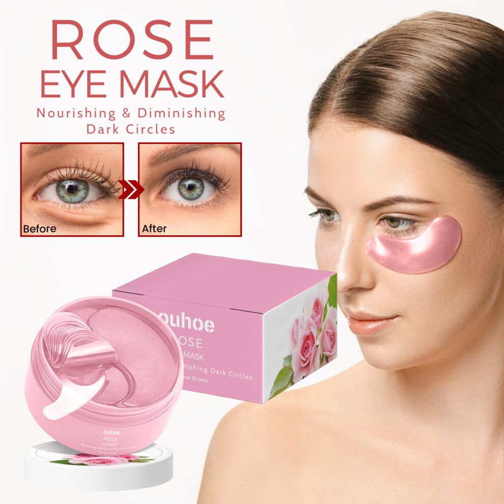 OUHOE Pink Rose Eye Mask: Hydrate & Brighten Daily Eye Care - Image 2