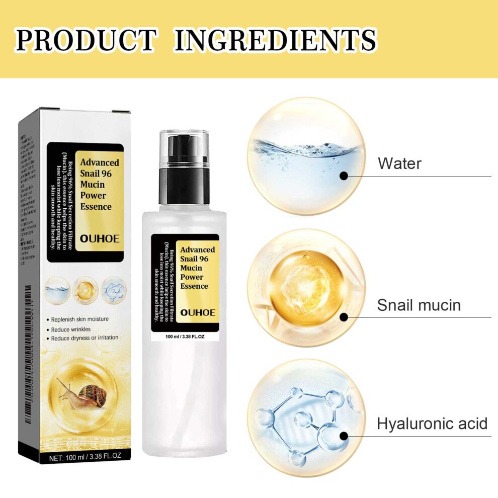 OUHOE Snail 96 Collagen Essence - Gentle Daily Glow & Moisture - Image 5