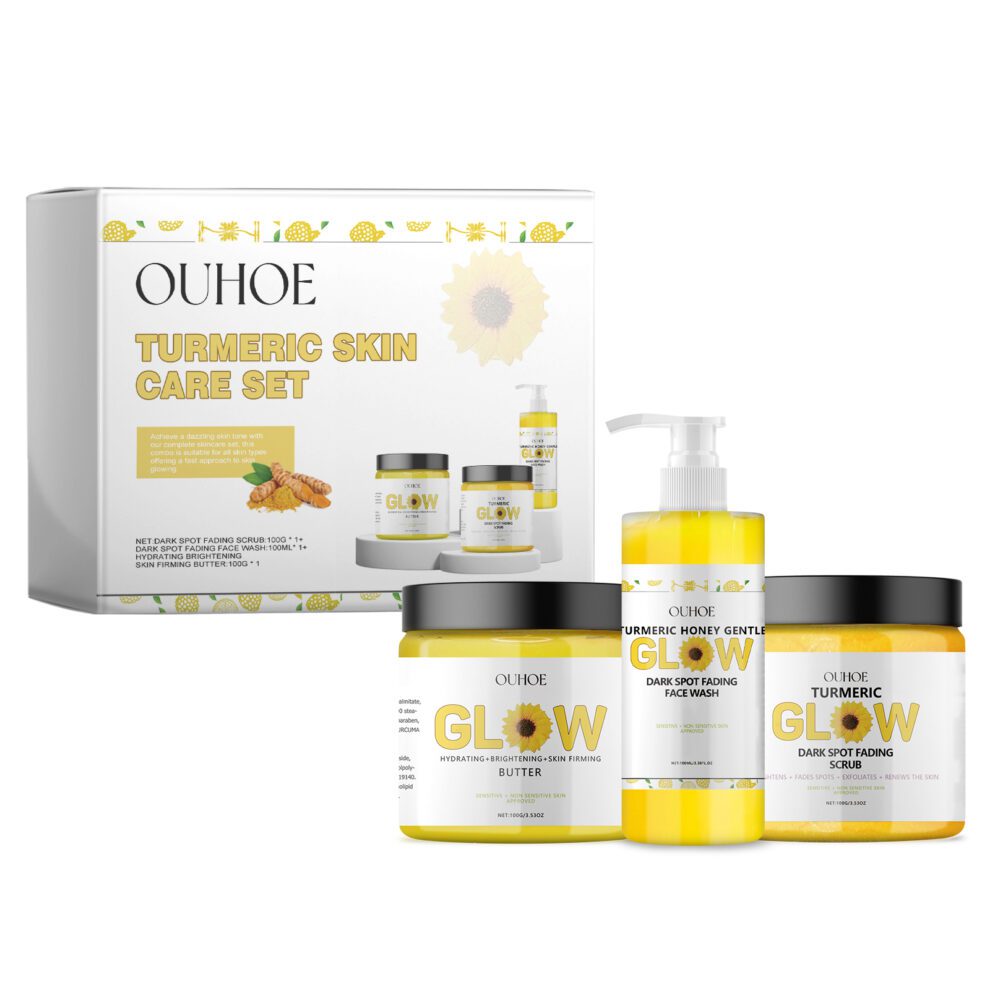 OUHOE Turmeric Daily Care Set – Natural Hydration for Soft, Glowing Skin