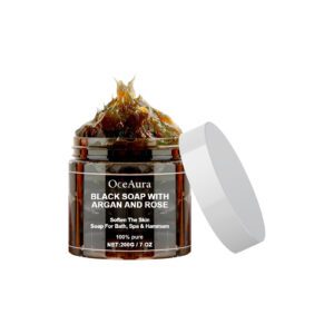 OceAura Argan Rose Black Soap - Gentle Daily Care, Soft & Nourishing
