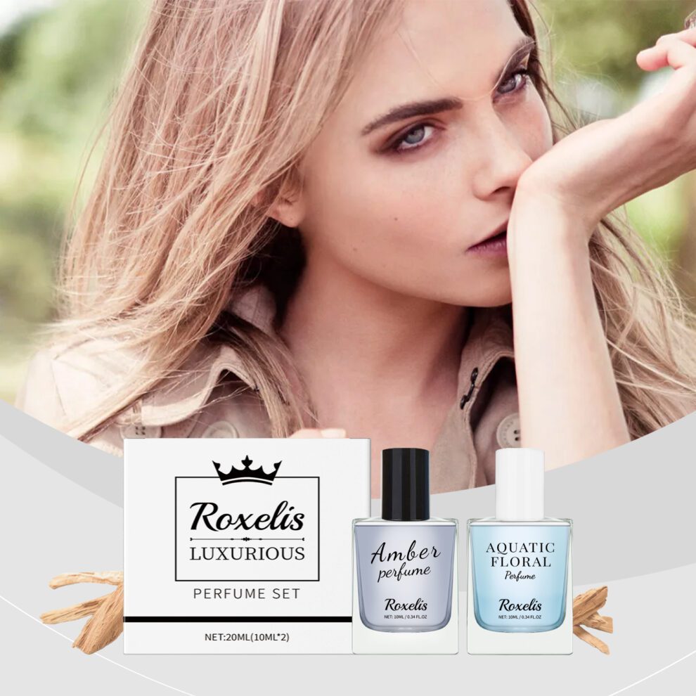 Roxelis Luxury Perfume Set: Warm Amber & Fresh Floral Gift - Image 2