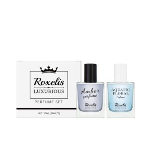 Roxelis Luxury Perfume Set: Warm Amber & Fresh Floral Gift